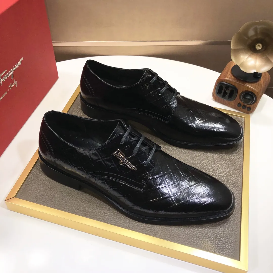 Men's shoes 💰480💰[Ferragamo/Ferragamo] The latest model in the counter, original imported cowhide fabric + sheepskin lining + original luxury metal buckle + original combination outsole, no pressure in comparison 38--44 (custom-made for 45, non-refundable)